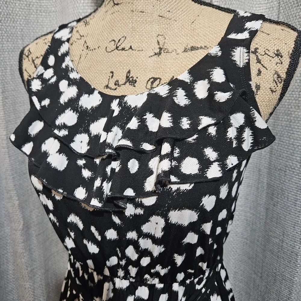 Susan Lawrence Black and White Print Sleeveless Maxi Dress Size XS - Picture 2 of 8
